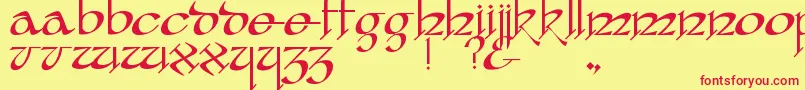 YafitRegular-Schriftart – Rote Schriften auf gelbem Hintergrund