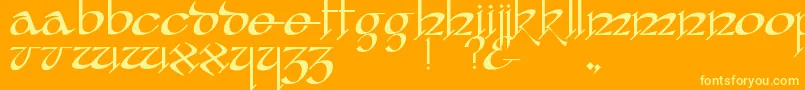 YafitRegular Font – Yellow Fonts on Orange Background