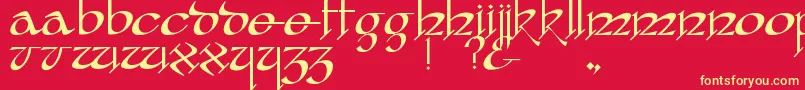 YafitRegular Font – Yellow Fonts on Red Background