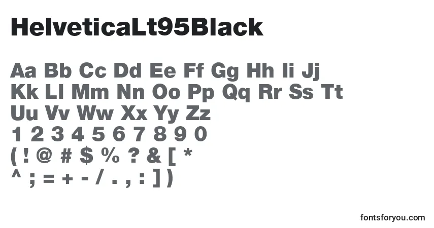 A fonte HelveticaLt95Black – alfabeto, números, caracteres especiais
