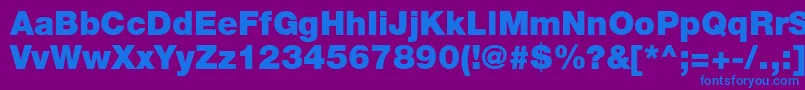 HelveticaLt95Black Font – Blue Fonts on Purple Background