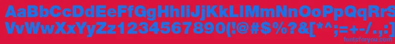 HelveticaLt95Black Font – Blue Fonts on Red Background