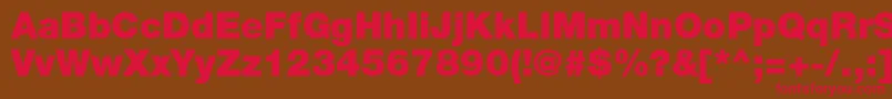 HelveticaLt95Black Font – Red Fonts on Brown Background