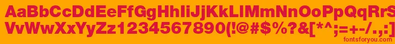 HelveticaLt95Black Font – Red Fonts on Orange Background
