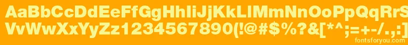 HelveticaLt95Black Font – Yellow Fonts on Orange Background