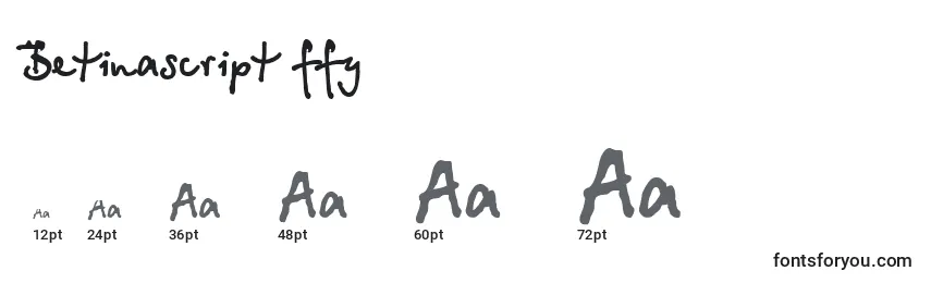 Größen der Schriftart Betinascript ffy