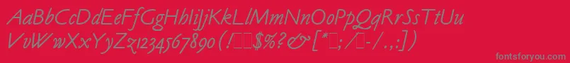 ClaudeSansItalicLetPlain.1.0 Font – Gray Fonts on Red Background