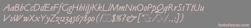 ClaudeSansItalicLetPlain.1.0 Font – Pink Fonts on Gray Background