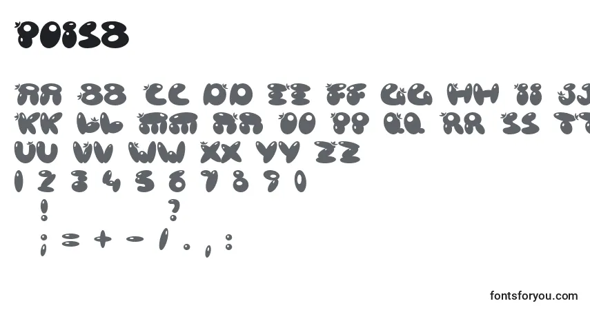 A fonte Poisb – alfabeto, números, caracteres especiais
