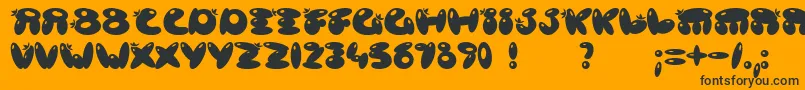 Poisb Font – Black Fonts on Orange Background