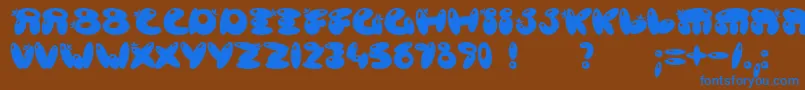 Poisb Font – Blue Fonts on Brown Background