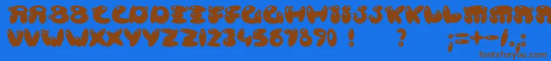 Poisb Font – Brown Fonts on Blue Background