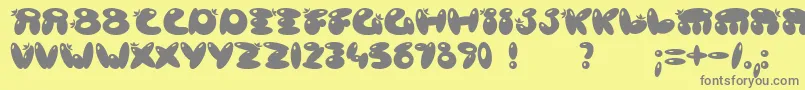 Poisb Font – Gray Fonts on Yellow Background