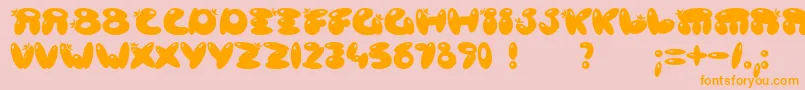 Poisb Font – Orange Fonts on Pink Background