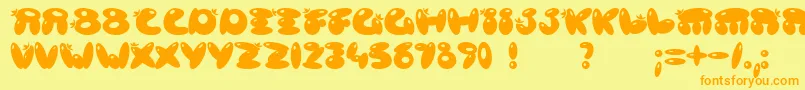 Poisb Font – Orange Fonts on Yellow Background