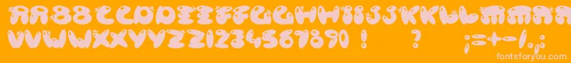 Poisb Font – Pink Fonts on Orange Background