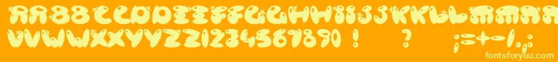 Poisb Font – Yellow Fonts on Orange Background