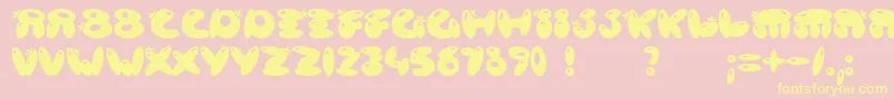 Poisb Font – Yellow Fonts on Pink Background