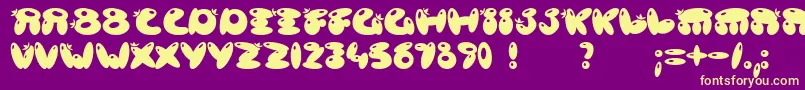 Poisb Font – Yellow Fonts on Purple Background