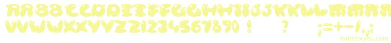 Poisb Font – Yellow Fonts on White Background