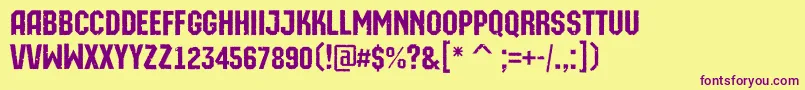 AMachinaortorgbt Font – Purple Fonts on Yellow Background