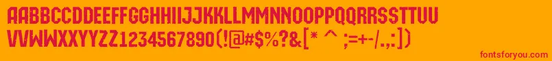 フォントAMachinaortorgbt – オレンジの背景に赤い文字
