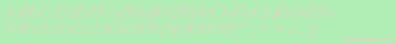 ARomanusItalic Font – Pink Fonts on Green Background