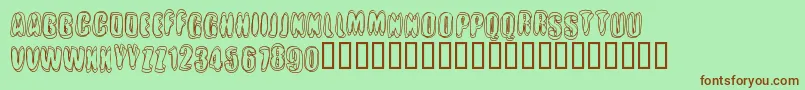 フォントCrotchro – 緑の背景に茶色のフォント