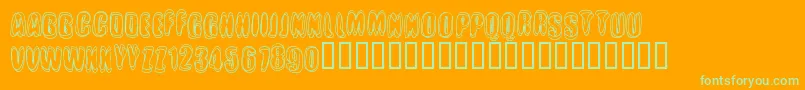 Crotchro Font – Green Fonts on Orange Background