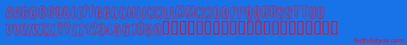 Crotchro Font – Red Fonts on Blue Background