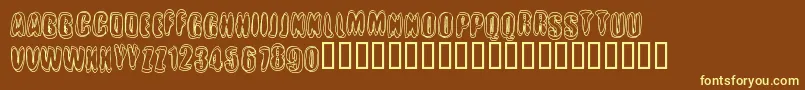 Шрифт Crotchro – жёлтые шрифты на коричневом фоне