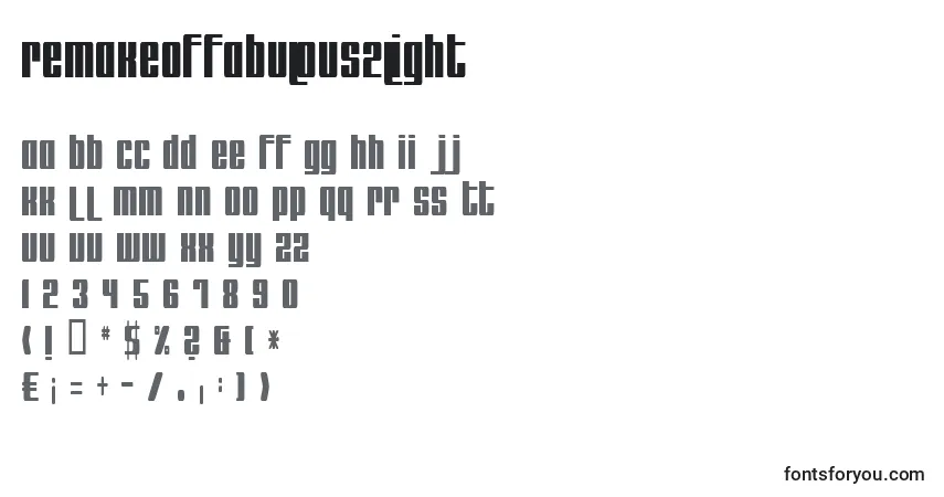 Remakeoffabulous2Light-fontti – aakkoset, numerot, erikoismerkit
