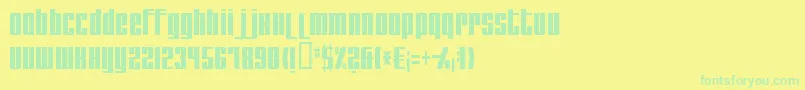 フォントRemakeoffabulous2Light – 黄色い背景に緑の文字