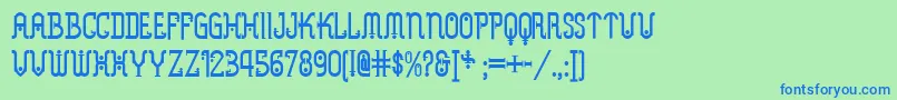Metropolis ffy Font – Blue Fonts on Green Background
