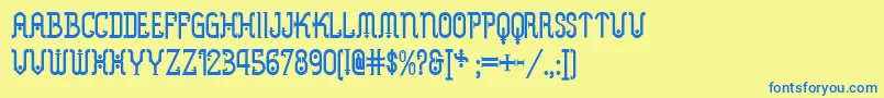 Metropolis ffy Font – Blue Fonts on Yellow Background