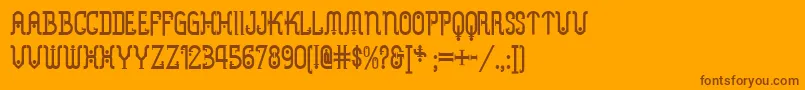 Fonte Metropolis ffy – fontes marrons em um fundo laranja