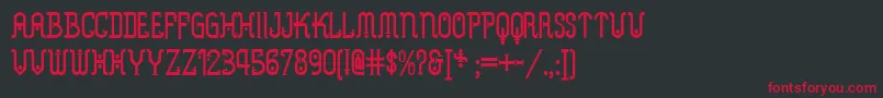 フォントMetropolis ffy – 黒い背景に赤い文字