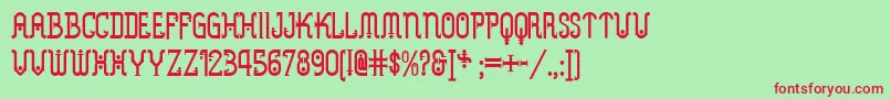 Metropolis ffy Font – Red Fonts on Green Background