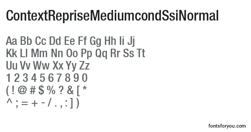 A fonte ContextRepriseMediumcondSsiNormal – alfabeto, números, caracteres especiais