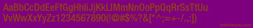 フォントContextRepriseMediumcondSsiNormal – 紫色の背景に茶色のフォント