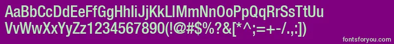 Шрифт ContextRepriseMediumcondSsiNormal – зелёные шрифты на фиолетовом фоне