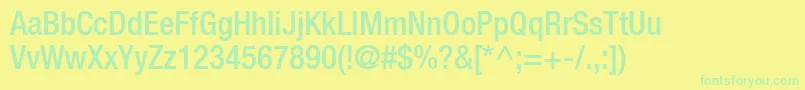 Czcionka ContextRepriseMediumcondSsiNormal – zielone czcionki na żółtym tle