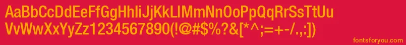 ContextRepriseMediumcondSsiNormal Font – Orange Fonts on Red Background