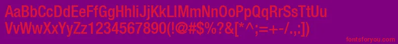 フォントContextRepriseMediumcondSsiNormal – 紫の背景に赤い文字