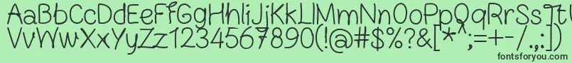 FnBlocknoteHandRegular Font – Black Fonts on Green Background