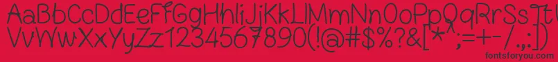 FnBlocknoteHandRegular Font – Black Fonts on Red Background