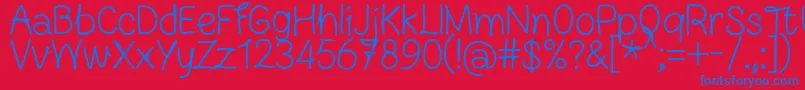 フォントFnBlocknoteHandRegular – 赤い背景に青い文字
