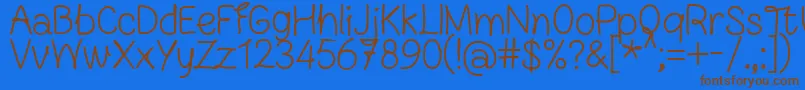 FnBlocknoteHandRegular Font – Brown Fonts on Blue Background