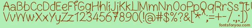 FnBlocknoteHandRegular Font – Brown Fonts on Green Background