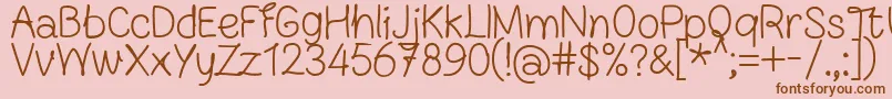 FnBlocknoteHandRegular Font – Brown Fonts on Pink Background